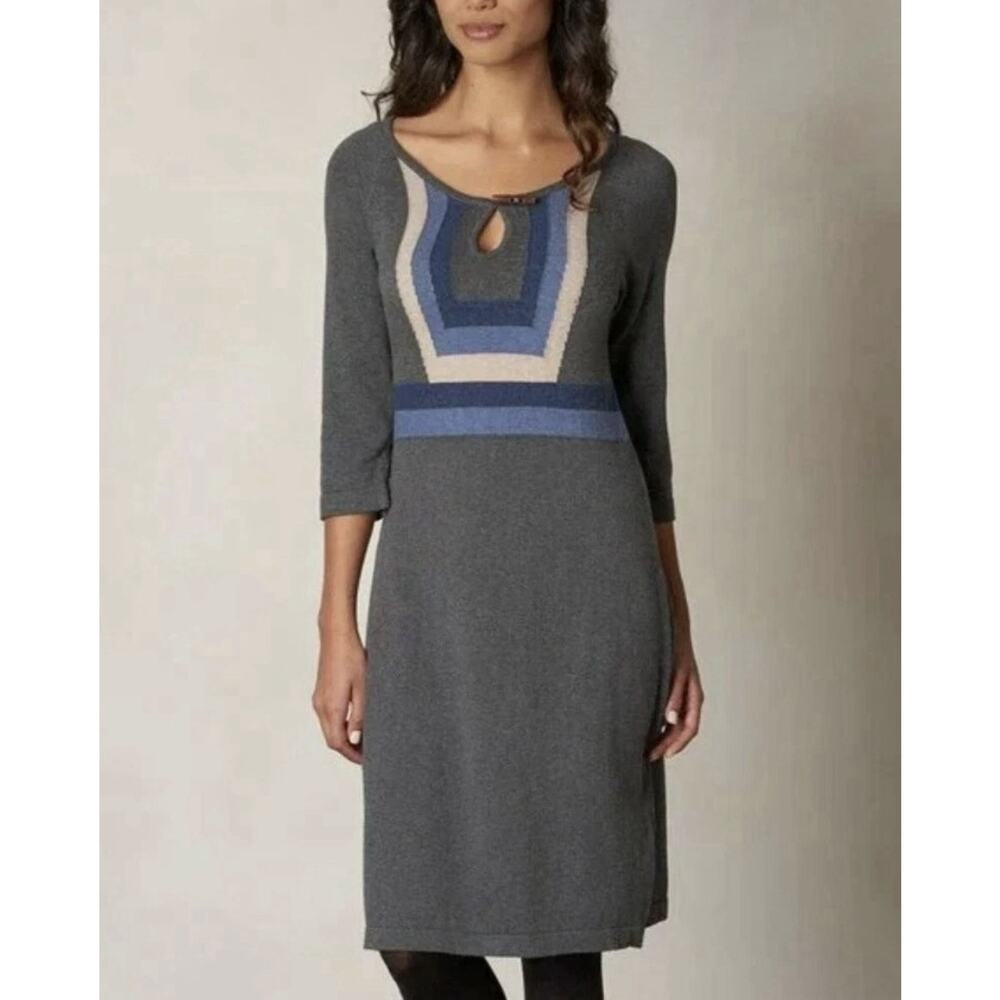 Prana Yarrah Charcoal Organic Cotton Toggle Sweater Dress Normcore Outdoor Sz XS